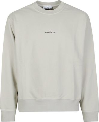 Stone Island Printed Logo Circular Design Cotton Sweatshirt