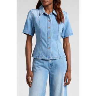 Pistola Denim Cyndi Short Sleeve Denim Button-Up Shirt in Palo Alto at Nordstrom Rack, Size Medium