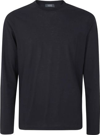 Zanone Long Sleeve Tops - Heren - Longsleeves - Zwart - 4XL - Tops