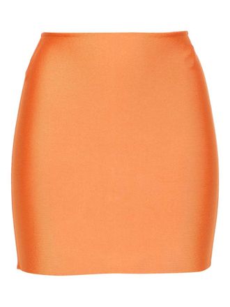 Herve Leroux bandage mini skirt - women - Viscose/Spandex/Elastane - 40 - Orange