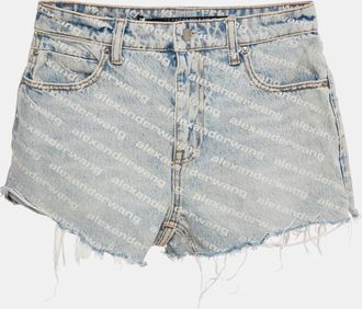 Alexander Wang Blue Denim Bite Highrise Shorts S/waist