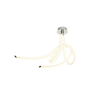 Netlighting Armonia Semi Flush Ceiling Chrome 60W 4500lm LED Frosted Acrylic in White