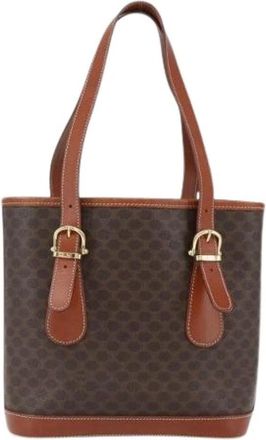 Celine Pre-owned Bucket Bags, female, Brown, Size: ONE SIZE Pre-owned Vintage macadam handbag