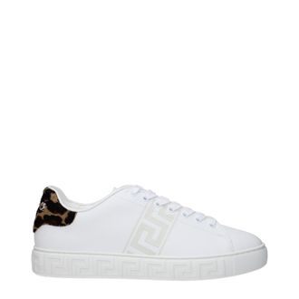 Versace White Leather Low Top Mens Sneakers