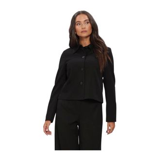 Object Object - Objlisa RE L/S Short Blazer Jacket Noos - Dames - Jassen - Zwart - Maat: XS Leer