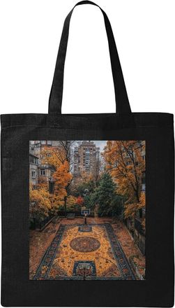 Generic Eastern Europe autumn slavic culture rug colors art Natural Ecological Cotton Tote Bag Black