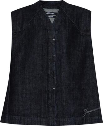 Jacquemus Salon Ne-N&icirc;mes vest - women - Cotton - 1 - Blue