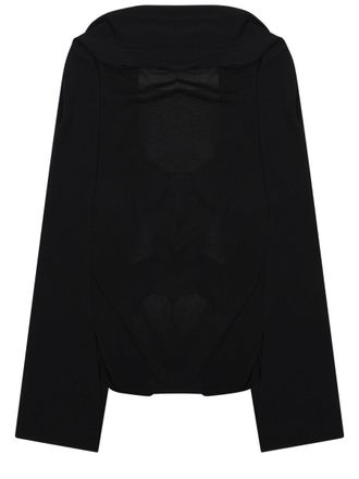 Alberta Ferretti Sheer Chiffon Bow Detail Top
