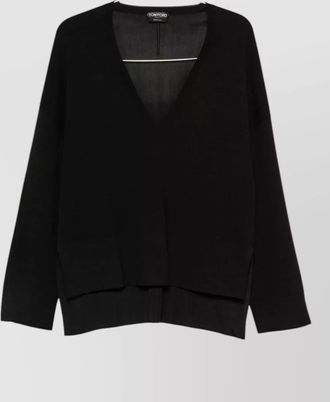 Tom Ford wool fine-knit v-neck long-sleeve jumper