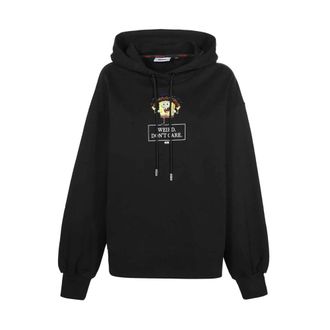 GCDS Gedrukte katoenen hoodie - Dames - Hoodies - Zwart - XS - Katoen - Hoodies & sweatvesten