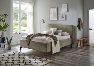 Meise.Möbel Polsterbett »Riva II« mit schwarzen Metallfüssen, wahlweise mit Bettkasten