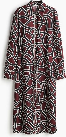 H&M Gemustertes Kleid mit Bindegürtel - Red