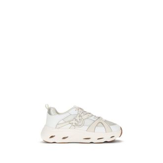 Pinko White Calf Leather Bos Taurus Chunky Womens Sneakers