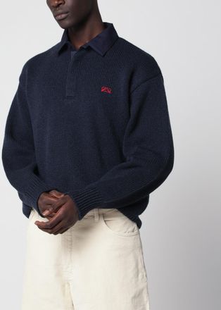 Loewe Maglione polo in lana blu navy