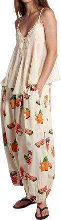 Free People Moonflower Printed Pull-On Balloon Pants In Funky Fruits