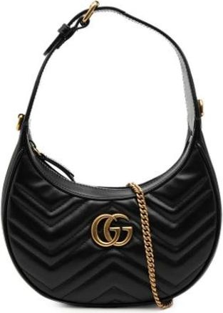 Gucci Pre-owned Quilted Leather Satchel - Dames - Vintage Schoudertas - Zwart - ONE Size - Leer - Vintage
