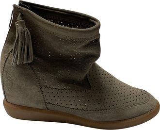 Isabel Marant Isabel Marant Beslay Laarzen in Grijze Geperforeerde Su&egrave;de