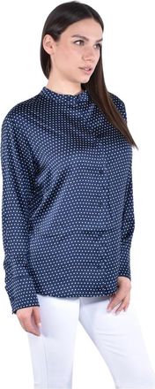 Michael Kors Relaxed Satin Shirt - Dames - Overhemden - Blauw - XS - Polyester - Overhemden