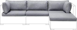 Beliani Conjunto De Fundas Para Cojines De Exterior Para Asiento Y Respaldo De Sof&aacute; Gris Claro Sano Ii