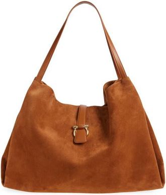 Ferragamo Large Lily Suede Tote in Natural Resort at Nordstrom