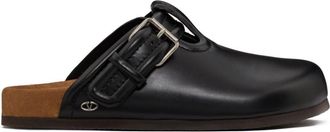 Valentino Garavani Fussfriend leather slippers - men - Rubber/Calf Leather/Calf Suede/Metal - 41 - Black