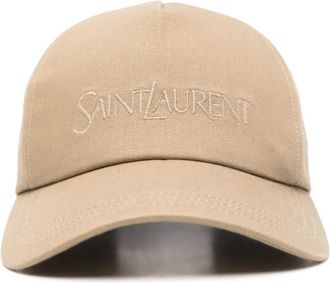 Saint Laurent Beige CASQUETTE 5P BRODEE SAINT LAUR