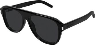 Saint Laurent Aviator Zonnebril - Heren - Zonnebrillen - Zwart - 59 MM - Nylon - Accessoires