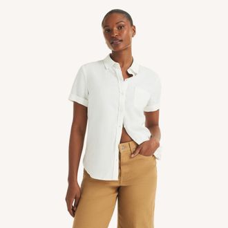 Nautica Womens Linen Camp Shirt