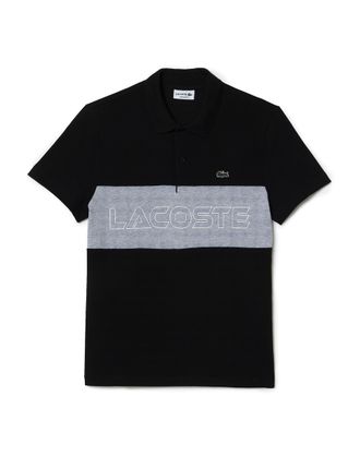 Lacoste Mens PH1470 Paris Regular fit Polo Shirt, Black/Silver China, M