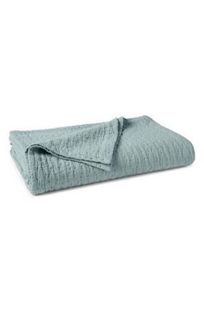 Coyuchi Pescadero Organic Cotton Matelass&eacute; Blanket in Tidal at Nordstrom, Size Full/queen