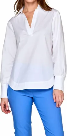 Sara Campbell Jacqueline V-Neck Top In White