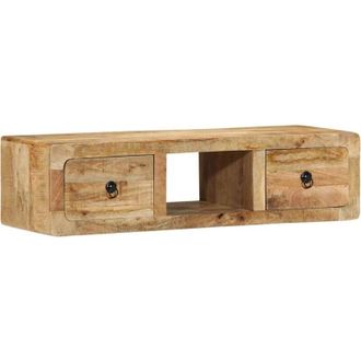 vidaXL Vidaxl - Mueble De Tv De Pared Madera Maciza Mango Rugosa 100x32x25 Cm