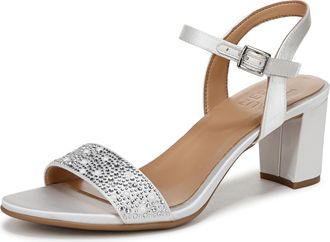Naturalizer Womens Bristol Heeled Sandal, Pearl White Satin, 5 UK