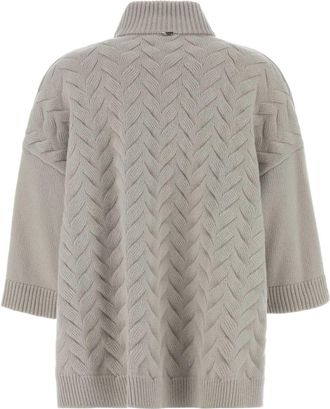 Herno Womens Grey Flannel And Wool Cardigan Chantilly Giubbini Jacket