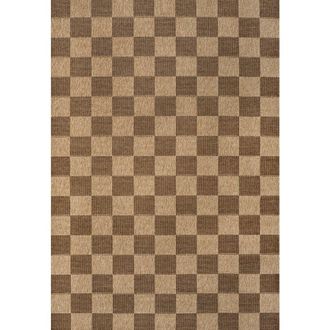Jonathan Y Designs Mason Easy Jute Geometric Boho Checker Weave Indoor/Outdoor Area Rug in Natural/brown at Nordstrom, Size 2Ft 0In X 8Ft 0In