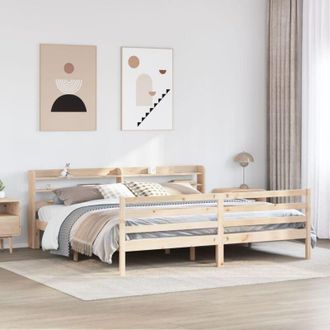 vidaXL Vidaxl - Estructura De Cama Con Cabecero Madera Maciza De Pino 200x200cm
