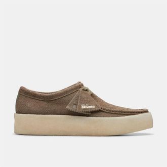 Clarks Mens Wallabee Cup Moc Toe Lace Up Moccasins in Pale Khaki - Green - Size UK 6.5