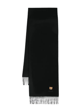Moschino Sciarpa con applicazione Teddy Bear - Nero