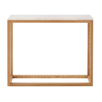 Maisons du monde Consola de m&aacute;rmol blanca y roble macizo