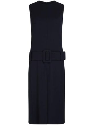 Patou belted twill midi dress - Black