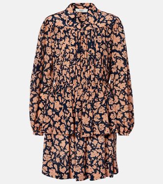 Chlo&eacute; Chlo&eacute; Floral gathered silk minidress