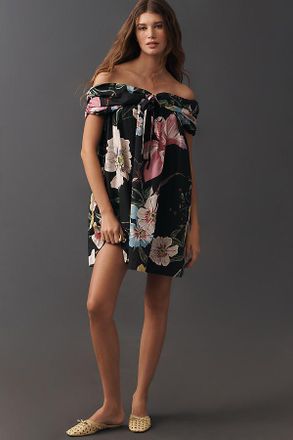 Maeve Cotton Off-Shoulder Printed Mini Dress