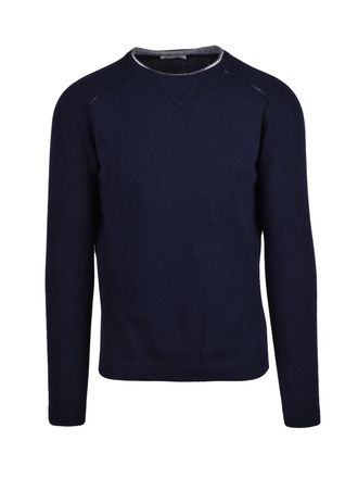 Wool & Co Raglan Sleeve Knit Sweatshirt with Contrast Trim