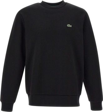 Lacoste Brushed Cotton Crew Neck Sweatshirt - Heren - Sweatshirts - Zwart - 2XL - Katoen - Hoodies & sweatvesten