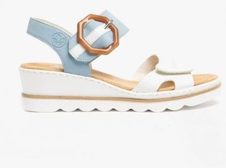 Rieker 67476-10 Womens Sandals White/blue - Size UK 7.5