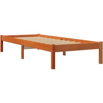vidaXL Estructura De Cama Sin Colch&oacute;n Madera Maciza Marr&oacute;n 90x190 Cm Vidaxl