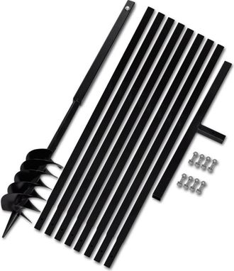 vidaXL Taladro De Tierra Con Mango 120 Mm Con Tubo De Extensi&oacute;n 9 M Acero Vidaxl