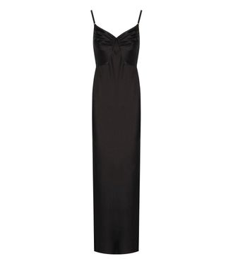 Elisabetta Franchi ABITO RED CARPET IN RASO NERO ELISABETTA FRANCHI