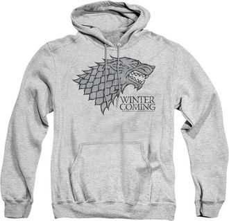 Gildan Game Of Thrones Startk Winter Is Coming On Gray Adult Pull Over Hoodie / Hooded Sweatshirt