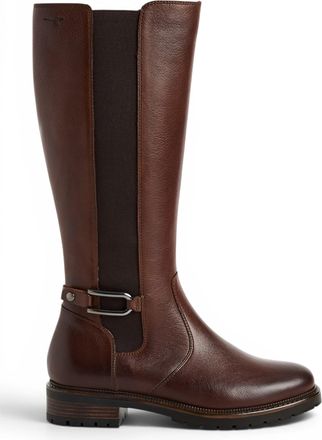 Tamaris Womens Brown Leather Knee High Platform Heel Long Boots - 25609-47